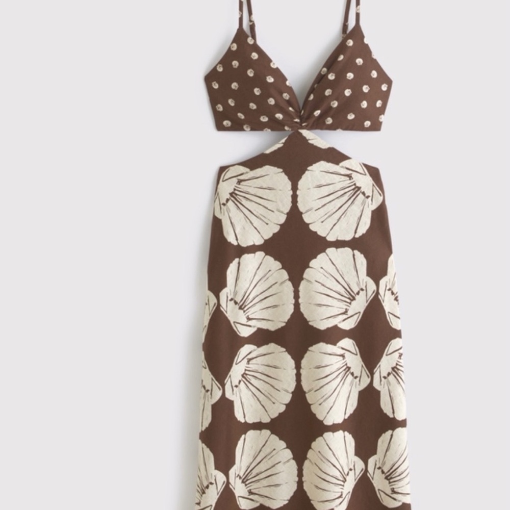 Abercrombie Kids Brown and Cream Maxi Dress